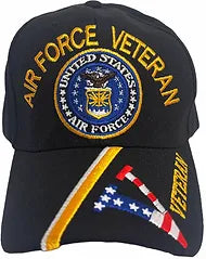 AIR FORCE VETERAN FLAG BLACK HAT