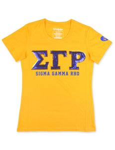 SGR Signa Gamma Rho SEQUIN PATCH TEE_GOLD