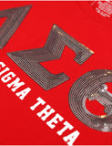 DST Delta Sigma Theta SEQUIN PATCH TEE_RED