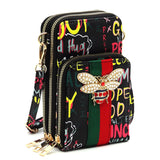 GRAFFITI 2-IN-1 BEE ACCENT CELL PHONE & CROSSBODY BAG