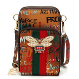 GRAFFITI 2-IN-1 BEE ACCENT CELL PHONE & CROSSBODY BAG