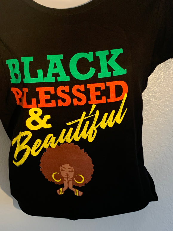BLACK BLESSED & BEAUTIFUL T-SHIRT