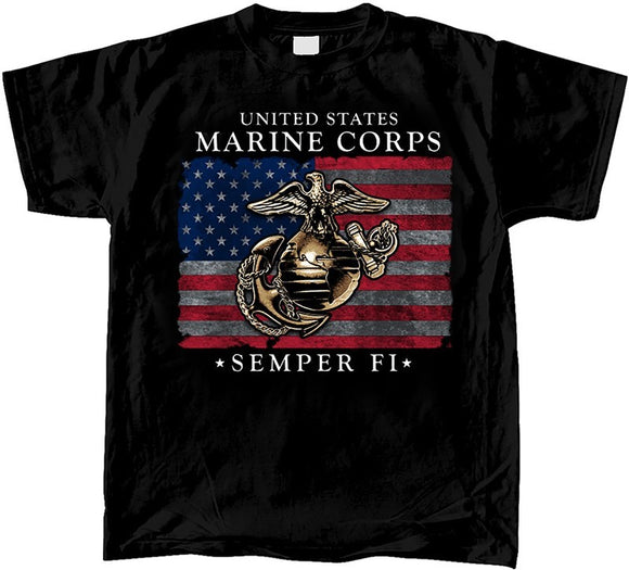MARINES SEMPER FI WITH FLAG T-SHIRT