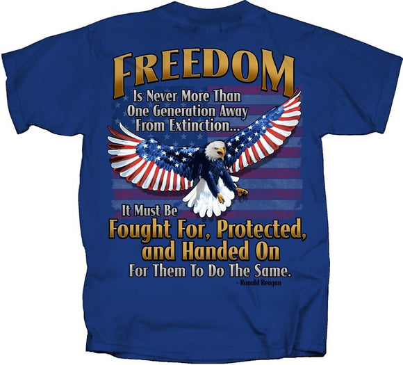MILITARY FREEDOM FOUGHT FOR, PROTECTED AND HANDED ON T-SHIRT